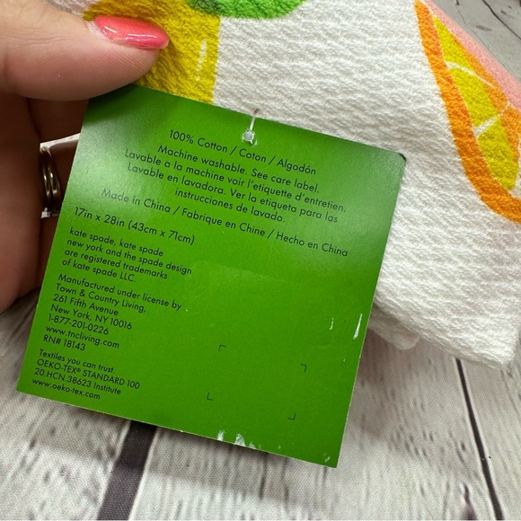 NWT Kate Spade Citrus Print Kitchen dish Towels 2pc lemon orange beach - Picture 3 of 6